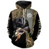 Black Labrador Duck Hunting with Dog Waterfowl Camo Custom Name All Over Printed Shirts Personalized Gifts Hoodie ND