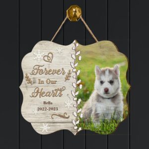 Forever In Our Hearts Custom Wood Sign, Personalized Wooden Name Signs, Memorial Benelux Shaped Wooden Christmas Tree Decor, Wall Art, Wood Wall - Necklacespring