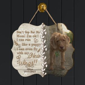 Don't Cry For Me Custom Wood Sign, Personalized Wooden Name Signs, Dog Memorial Benelux Shaped Wooden Christmas Tree Decor, Wall Art, Wood Wall - Necklacespring