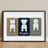 Personalized Dog Wall Art with Pet Name – Custom Dog Silhouette Wall Decor for Dog Lovers and Pet Memorial Gift