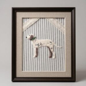 Handmade Style Dog Wall Art Poster – Minimalist Felt Dog Illustration Print for Dog Lovers Home Decor