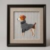 Handmade Knitted Dog Wall Art Poster – Cozy Felt Style Dog Illustration Print for Dog Lovers Home Decor