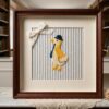 Handmade Knitted Duck Wall Art Poster – Cute Animal Illustration Print for Nursery and Farmhouse Home Decor